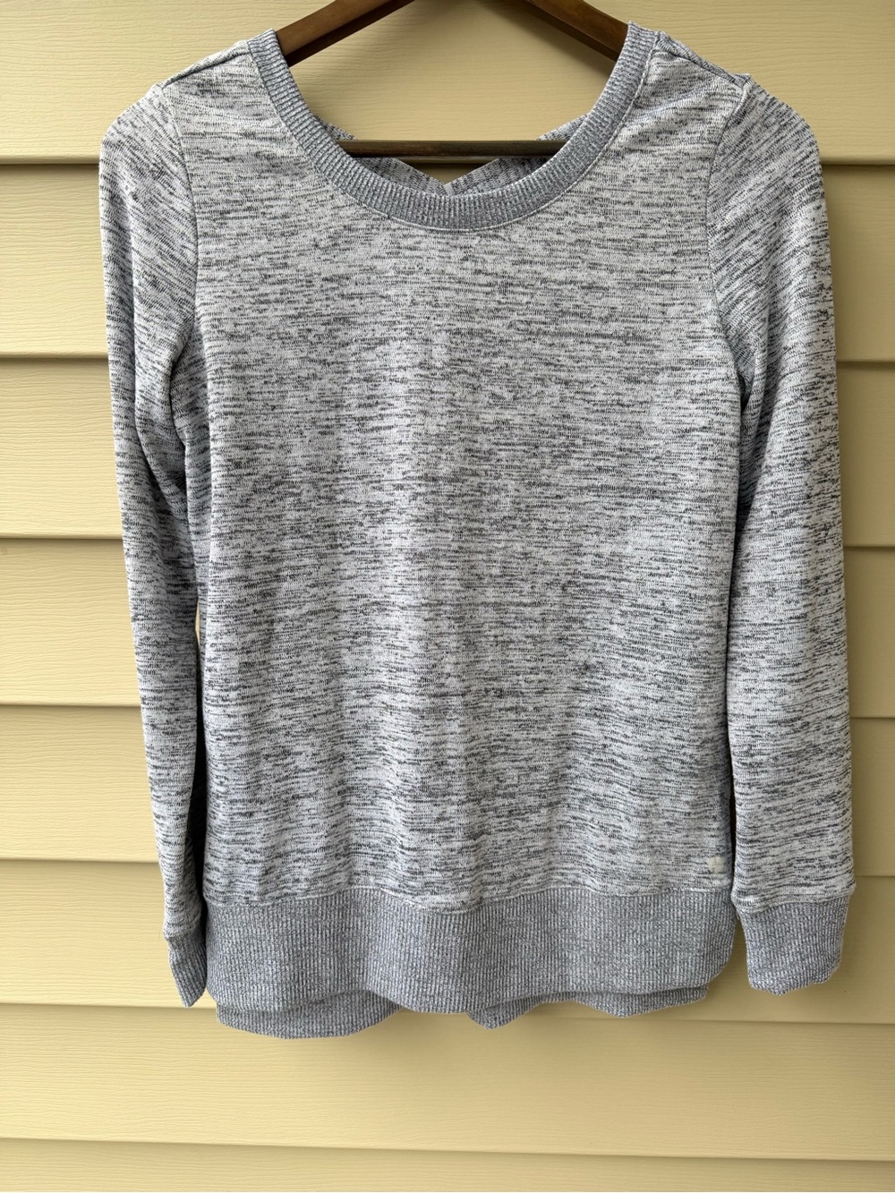 90 Degree by Reflex Gray Criss Cross Back Sweatshirt Pullover Size S